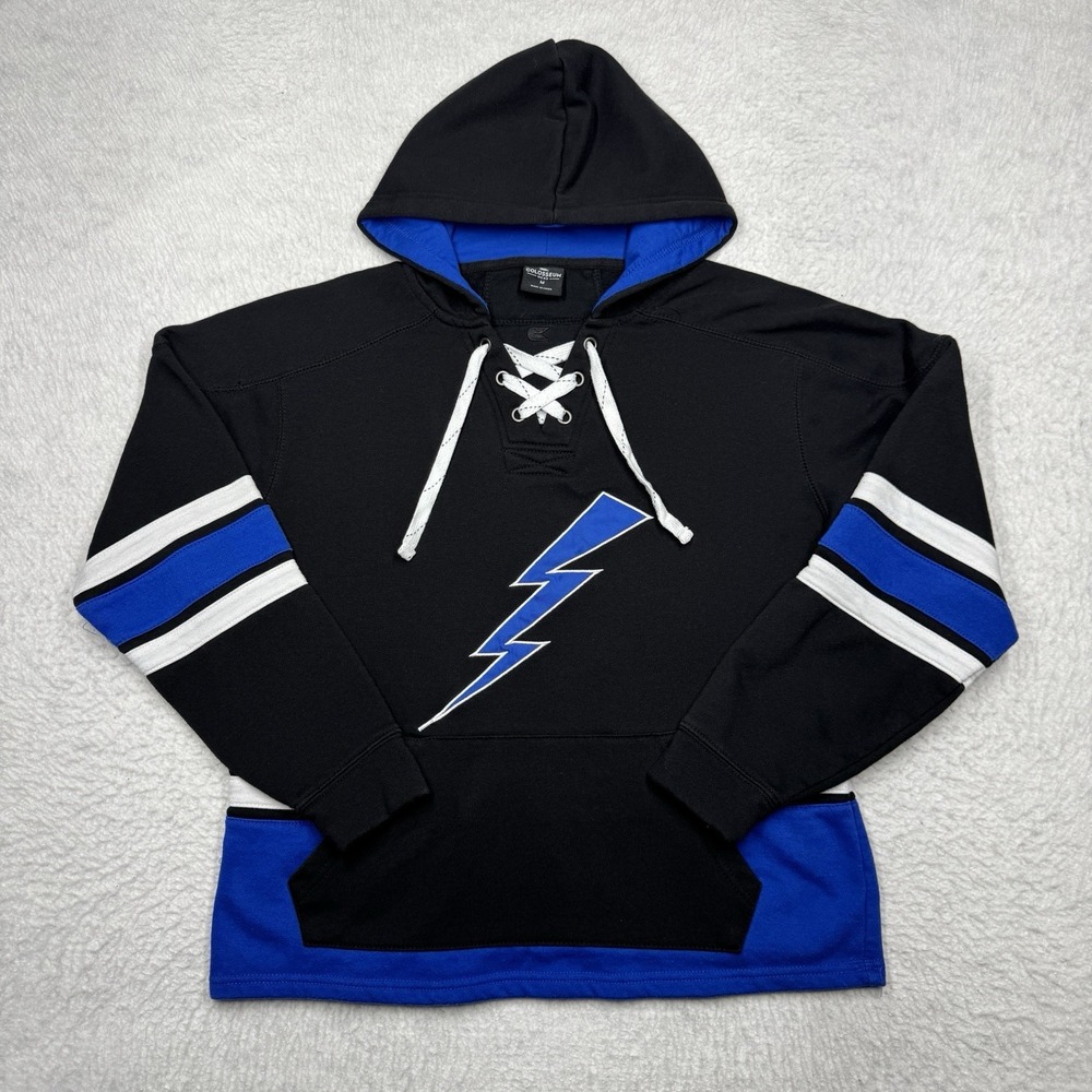 Air Force Falcons Hockey Hoodie Jersey Lace Up Sweater Black Men's Size Medium